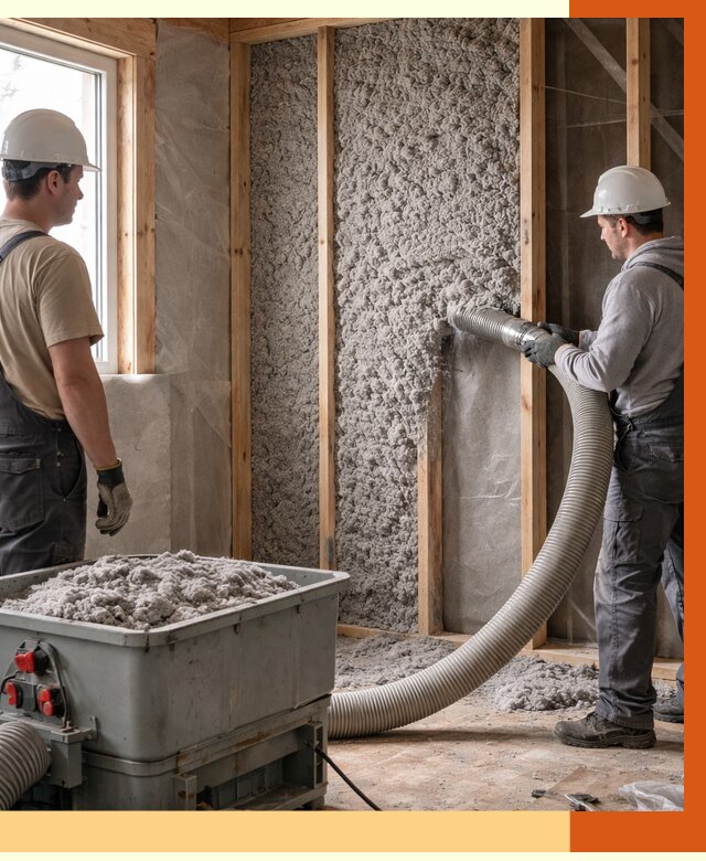 Утепление каркасного дома эковатой в чайковском от 1822 руб. | ТепломастерЧкв