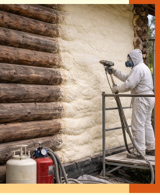 Утепление бревенчатого дома ППУ в чайковском под ключ от 6326 руб. | ТепломастерЧкв