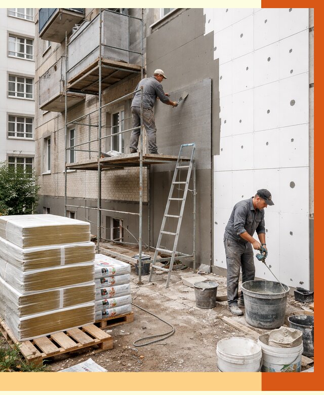 Утепление квартиры снаружи в чайковском от 6224 руб/м2 под ключ | ТепломастерЧкв