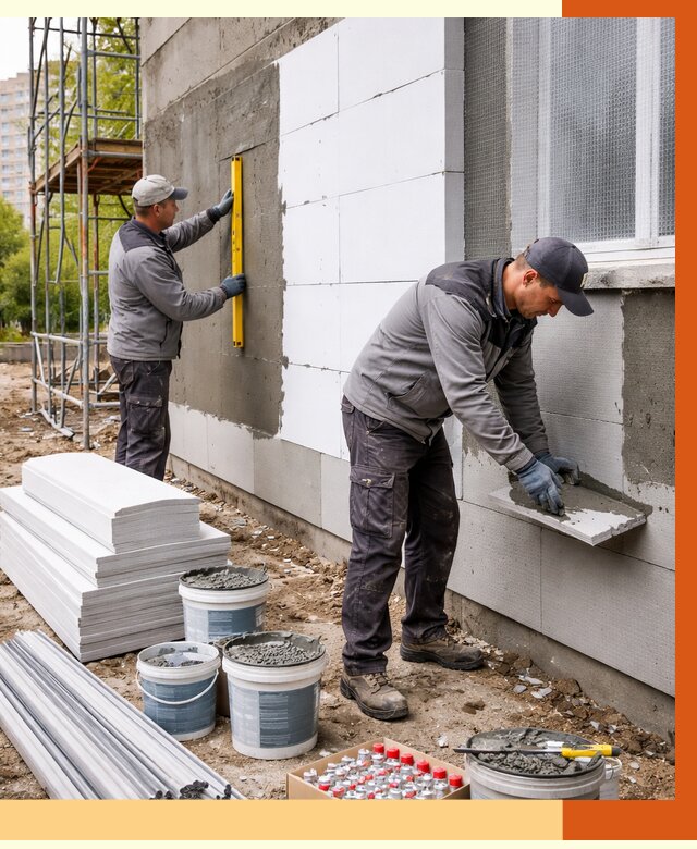 Утепление фасада и стен снаружи в чайковском от 4251 руб. | ТепломастерЧкв