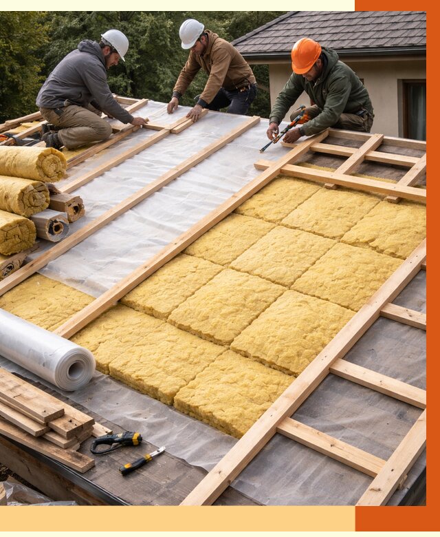 Утепление скатной крыши в чайковском от 1265 руб./м2 под ключ | ТепломастерЧкв