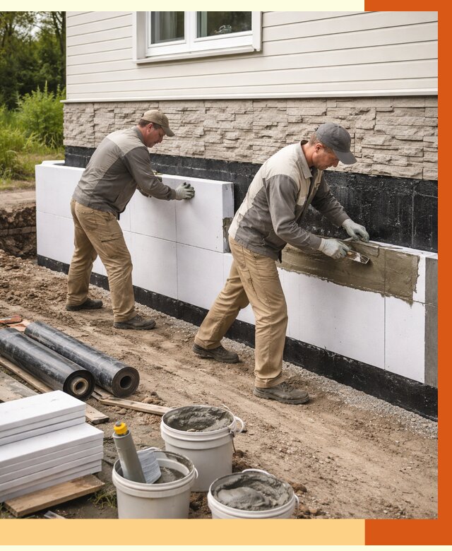 Утепление фундамента снаружи в чайковском от 4251 руб. за м² | ТепломастерЧкв