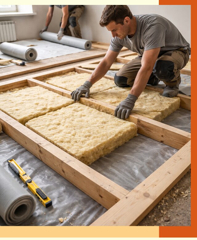 Утепление деревянного пола в чайковском от 1518 руб./м2 под ключ | ТепломастерЧкв