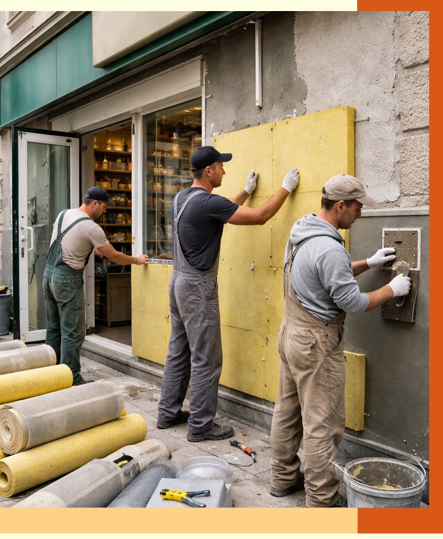 Утепление магазина в чайковском от 4554 руб/м2 — цена, стены и снаружи | ТепломастерЧкв