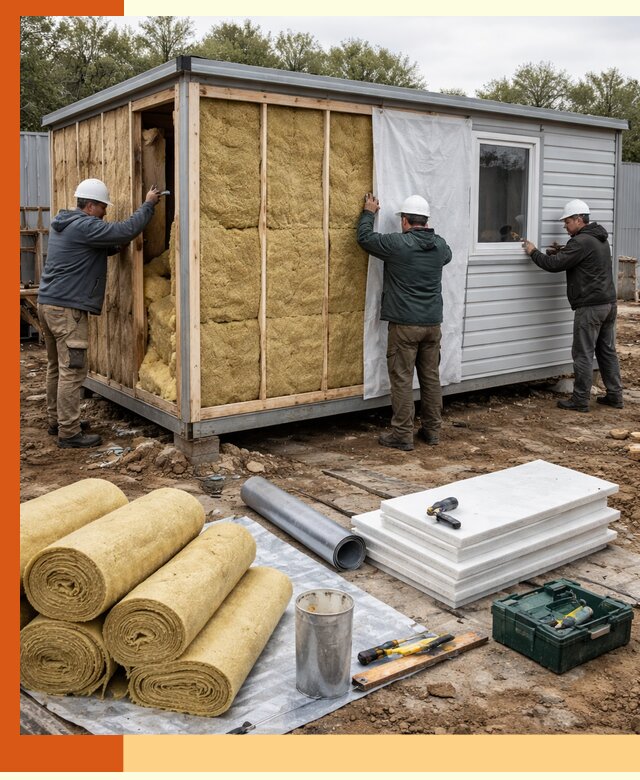 Утепление строительной бытовки под ключ в чайковском для любых условий