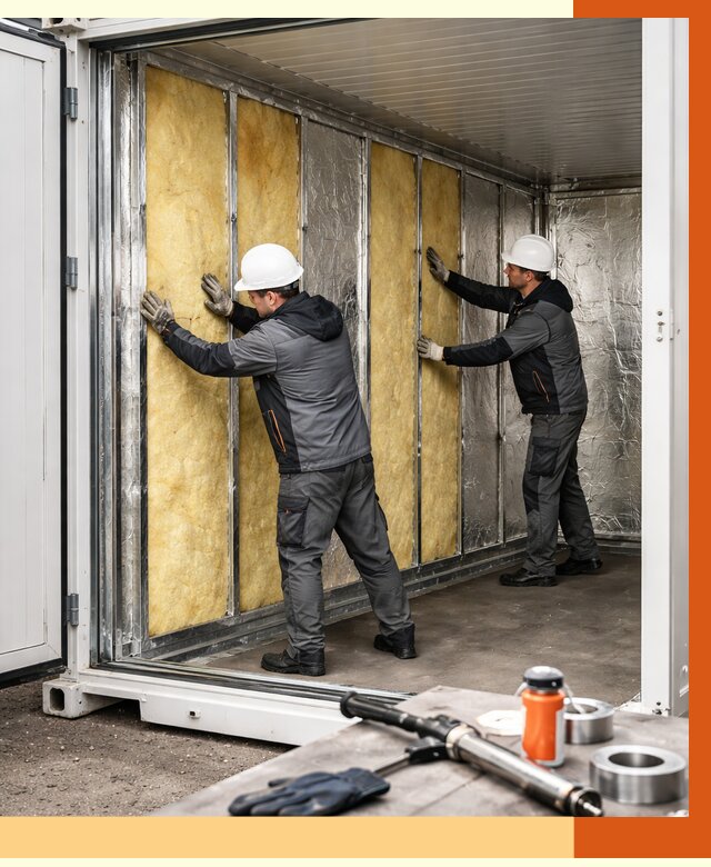 Утепление рефрижераторного контейнера в чайковском от 45545 руб./м² | ТепломастерЧкв