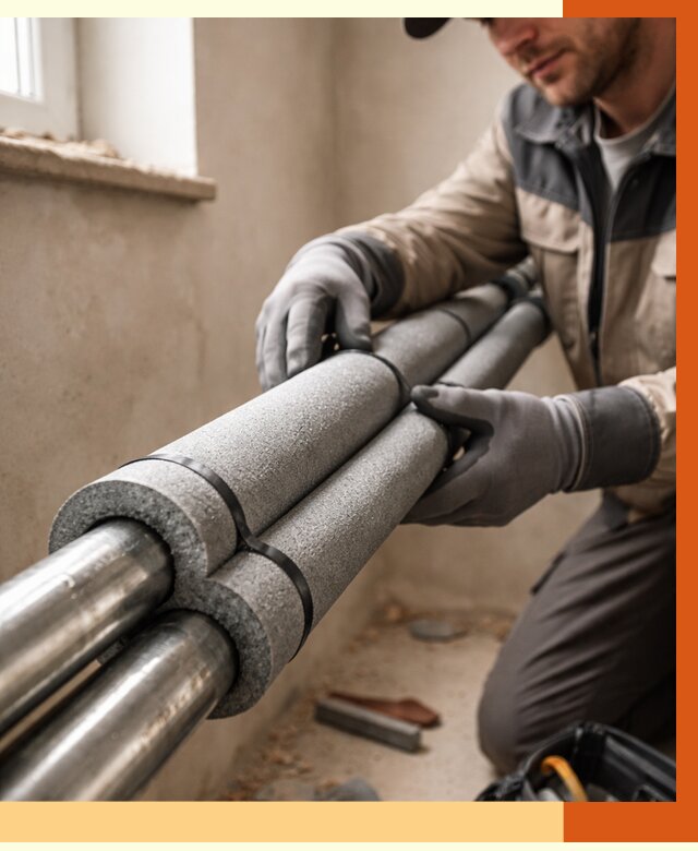 Утепление труб отопления в чайковском от 2884 руб. за м² — услуги под ключ | ТепломастерЧкв