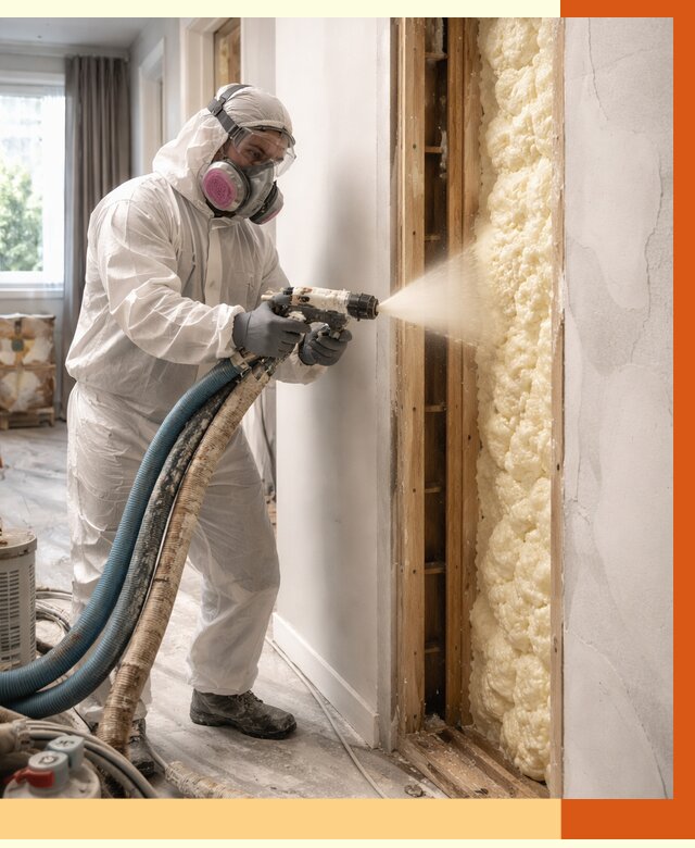 Межстеновое утепление ППУ в чайковском от 2783 руб/м2 — межстенное утепление под ключ | ТепломастерЧкв