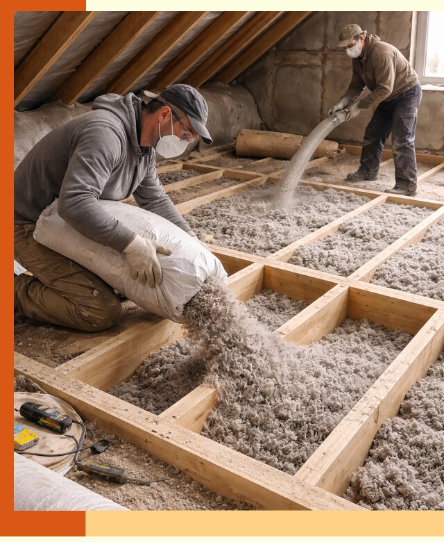 Заполнение полостей чердачного перекрытия в чайковском качественно и надёжно