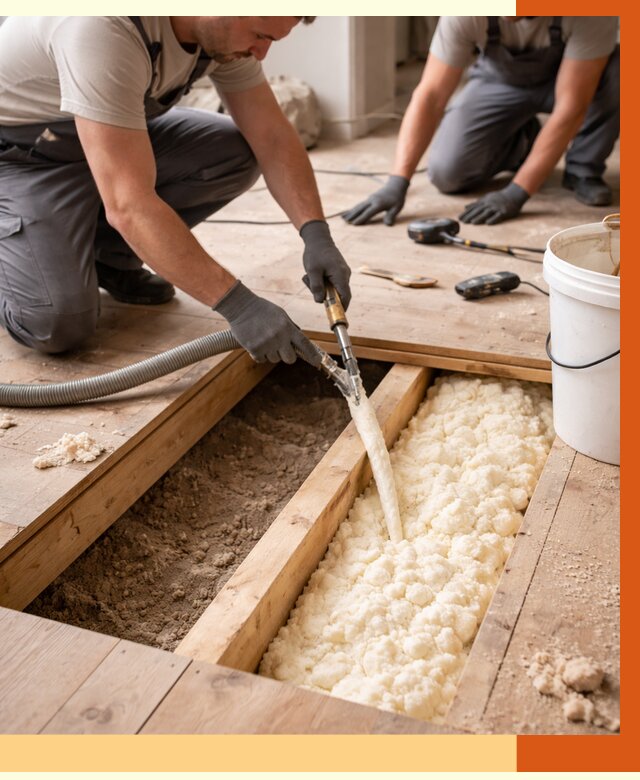 Заполнение пустот пола в чайковском от 2733 руб. — утепление пустот пола под ключ | ТепломастерЧкв