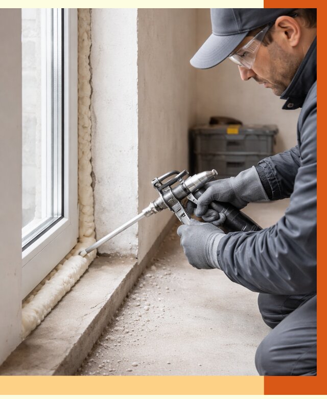 Герметизация стыков ППУ в чайковском от 1670 руб. за м2 — утепление примыканий под ключ | ТепломастерЧкв