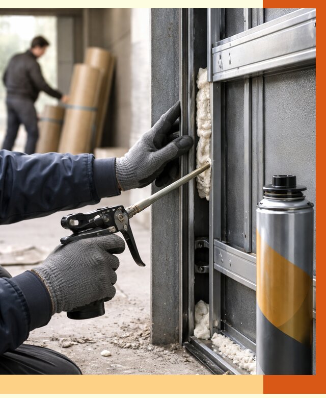 Заполнение пустот ворот в чайковском от 4554 руб. — заливка ППУ, утепление под ключ | ТепломастерЧкв