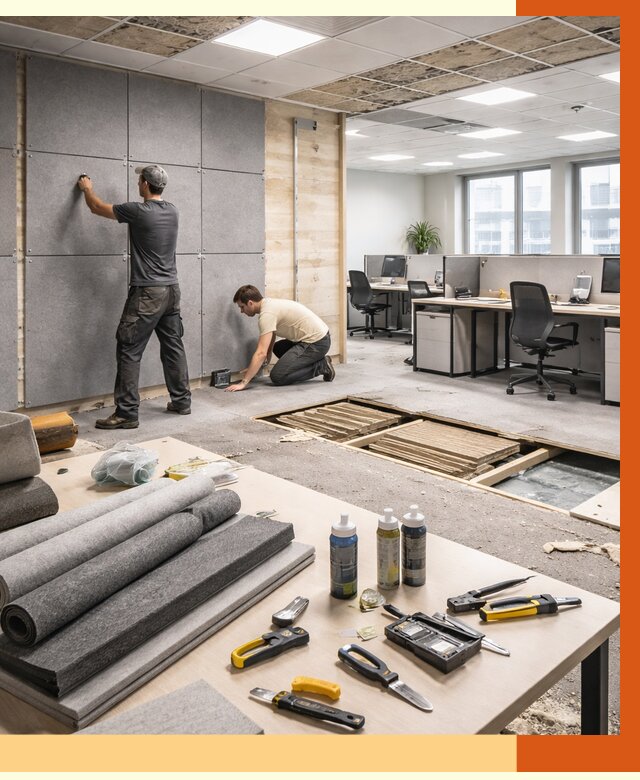 Профессиональная шумоизоляция офиса в чайковском от 6832 руб. за м2 | ТепломастерЧкв