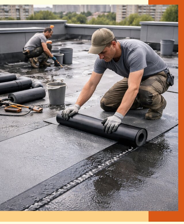 Гидроизоляция плоской кровли в чайковском от 4554 руб./м2 — профессионально | ТепломастерЧкв