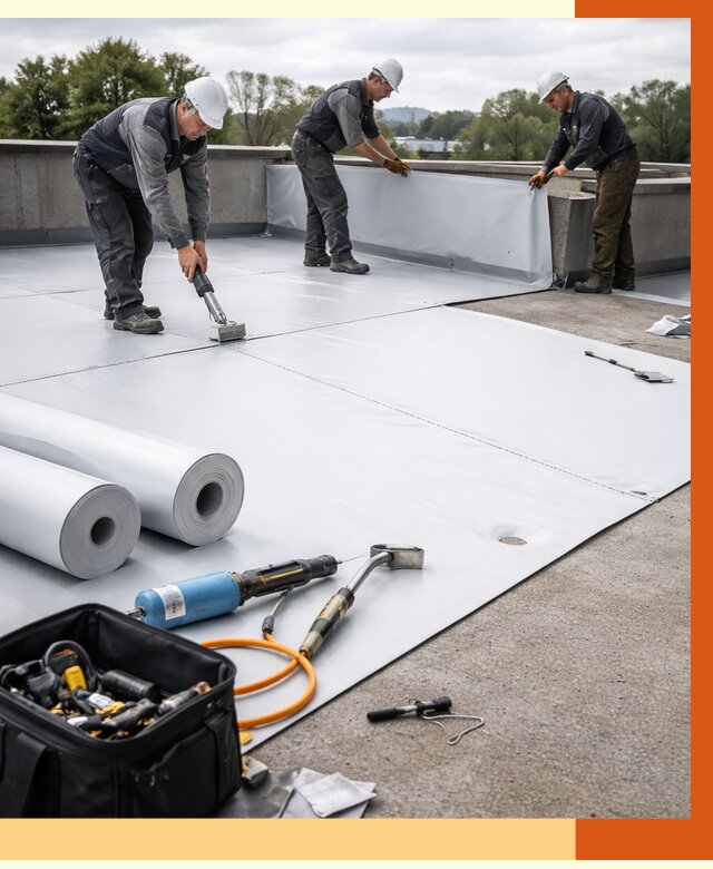 Гидроизоляция мембранной кровли в чайковском от 7591 руб./м² — профессионально | ТепломастерЧкв