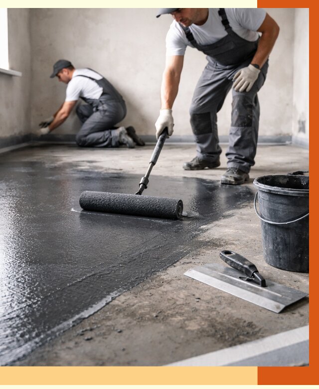 Профессиональная гидроизоляция пола в чайковском от 8603 руб. под ключ | ТепломастерЧкв