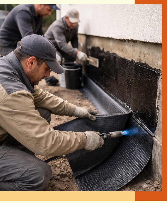 Гидроизоляция цоколя и отмостки в чайковском от 8603 руб. — ТепломастерЧкв