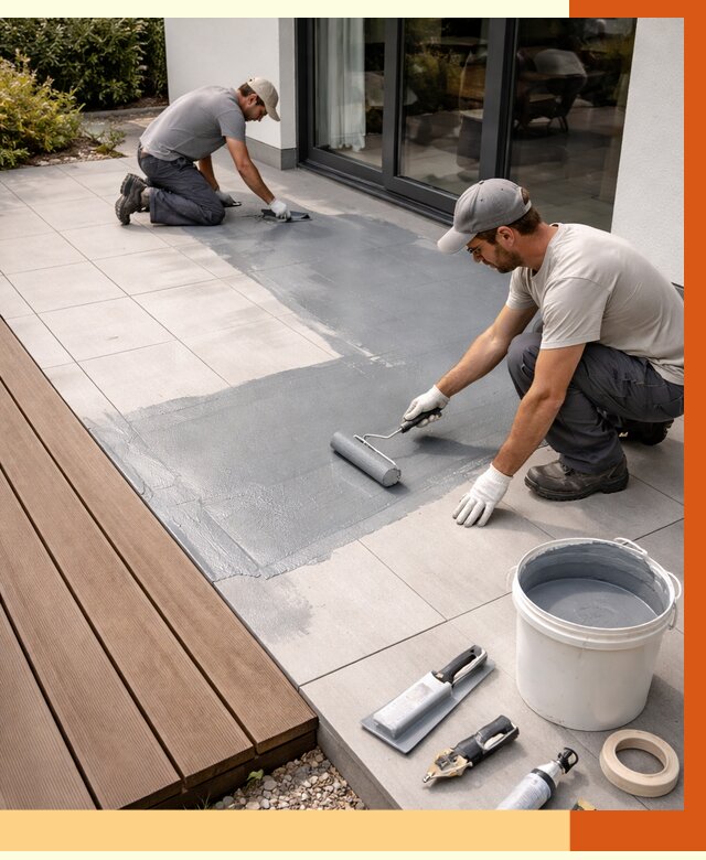 Гидроизоляция террасы в чайковском под ключ от 7591 руб./м² | ТепломастерЧкв