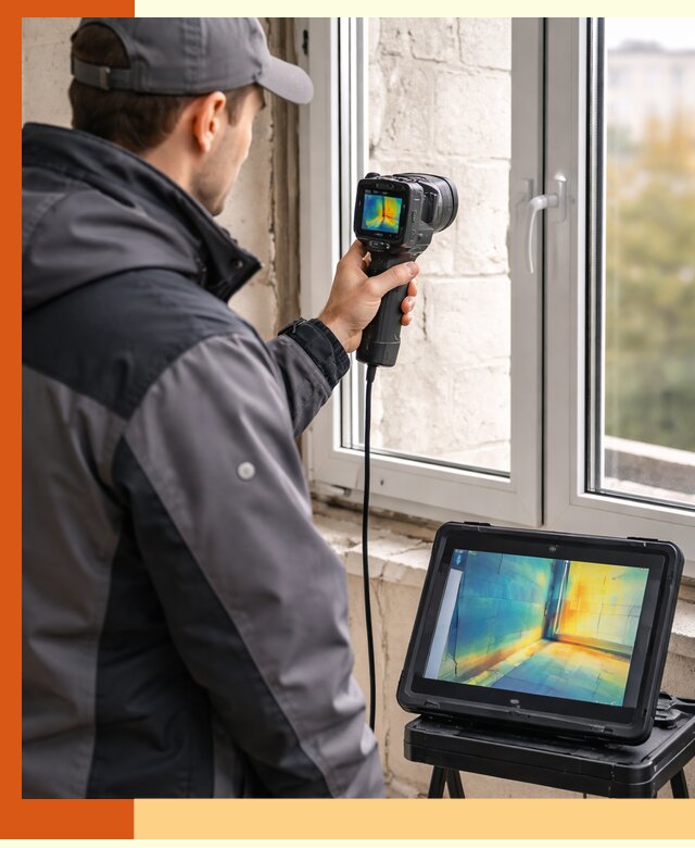 Тепловизионное обследование дома в чайковском для выявления утечек тепла