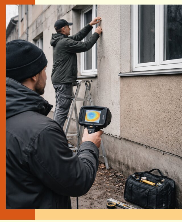 Тепловизионное обследование фасада в чайковском для выявления дефектов