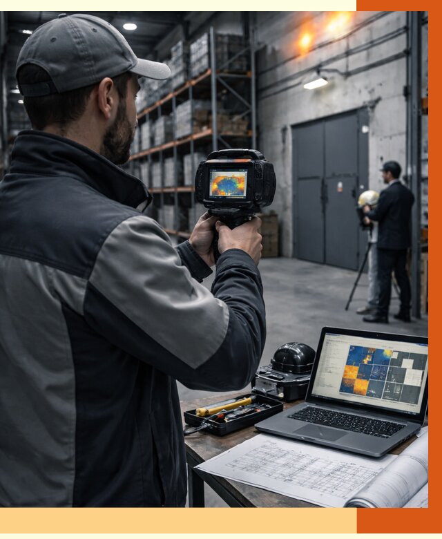 Тепловизионное обследование склада в чайковском от 6579 руб. | ТепломастерЧкв