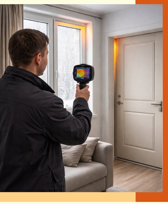 Тепловизионное обследование окон и дверей в чайковском от 4554 руб. | ТепломастерЧкв