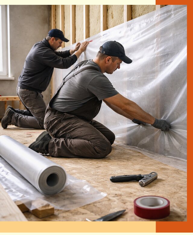 Монтаж пароизоляции в чайковском от 2530 руб. — установка и укладка под ключ | ТепломастерЧкв