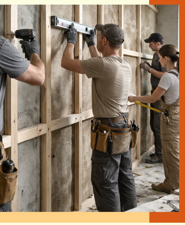 Монтаж обрешетки под утепление в чайковском от 1164 руб/м² | Заказать у ТепломастерЧкв