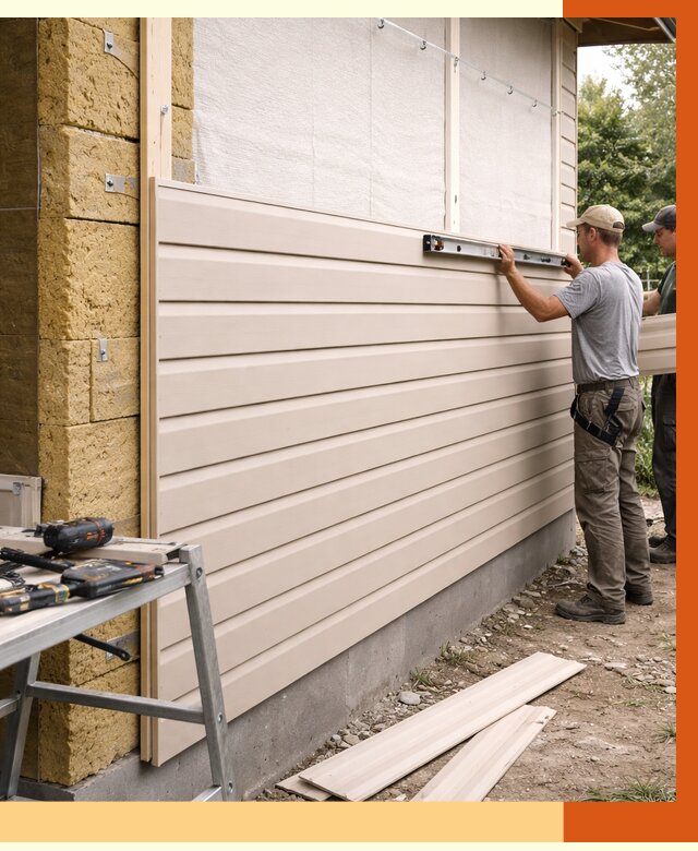 Монтаж сайдинга после утепления в чайковском от 1872 руб. — обшивка и облицовка | ТепломастерЧкв